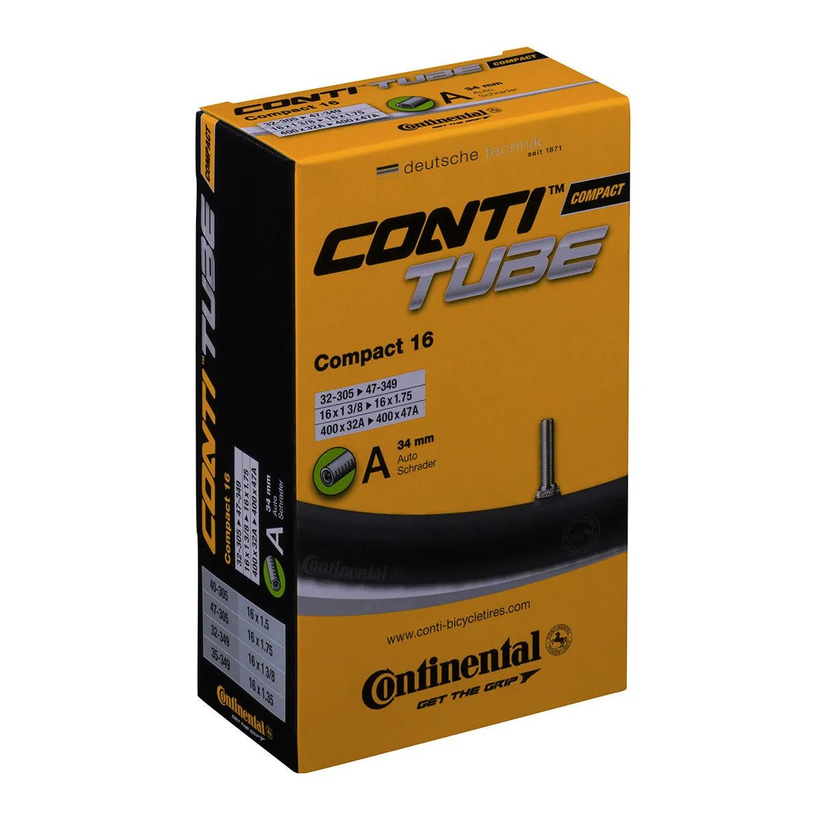 Continental Sisärengas 16" 32/47 - 305/349, auto 34mm - Sisärenkaat - 16" - | Bikexpert