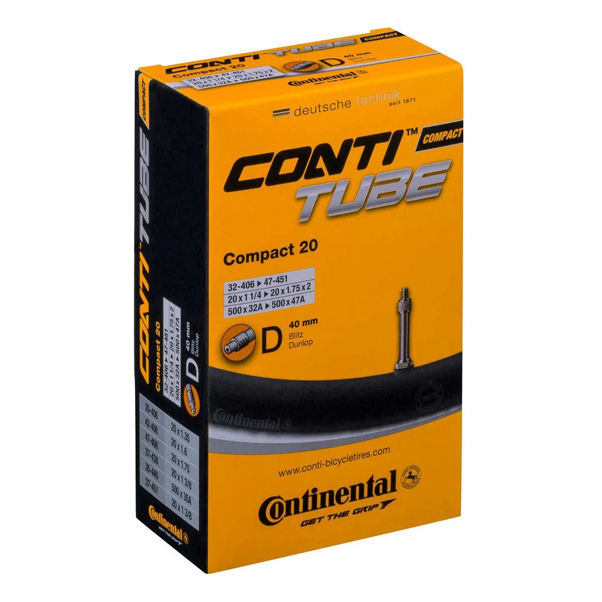 Continental Sisärengas 20" 32/47 - 406/451, dunlop 40mm - Sisärenkaat - 20" - | Bikexpert