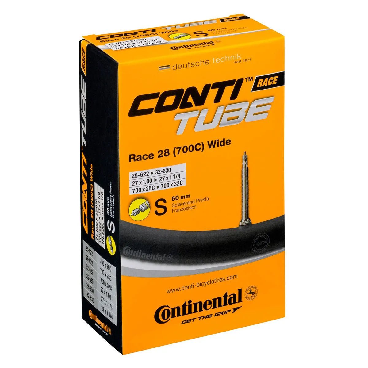 Continental Sisärengas 28" 25/32 - 622/630, presta 60mm - Sisärenkaat - 28" - | Bikexpert